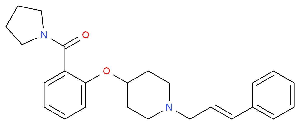 1-[(2E)-3-phenyl-2-propen-1-yl]-4-[2-(1-pyrrolidinylcarbonyl)phenoxy]piperidine_分子结构_CAS_)