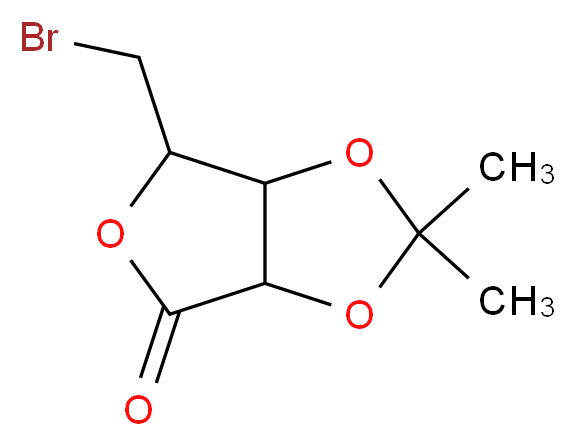 6-(bromomethyl)-2,2-dimethyl-tetrahydro-2H-furo[3,4-d][1,3]dioxol-4-one_分子结构_CAS_94324-23-9