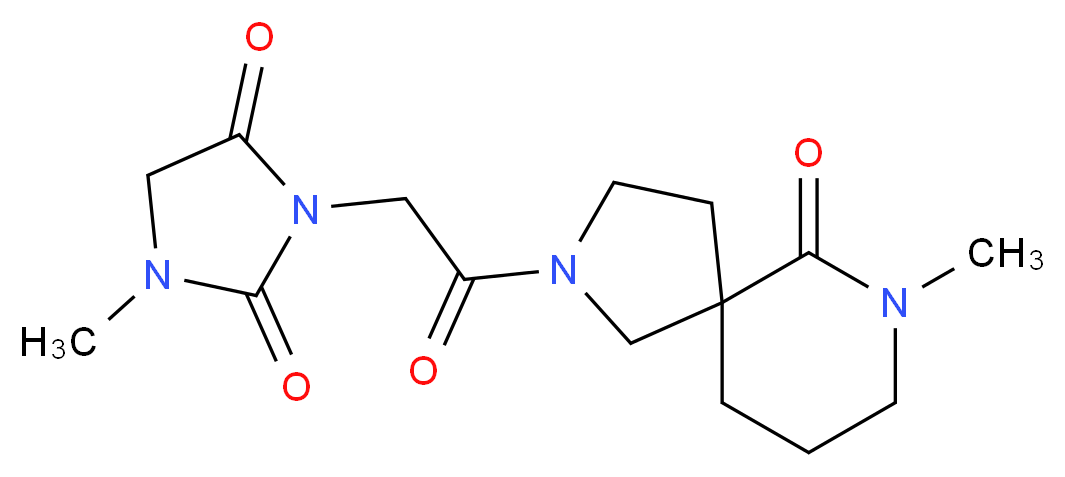 1-methyl-3-[2-(7-methyl-6-oxo-2,7-diazaspiro[4.5]dec-2-yl)-2-oxoethyl]-2,4-imidazolidinedione_分子结构_CAS_)