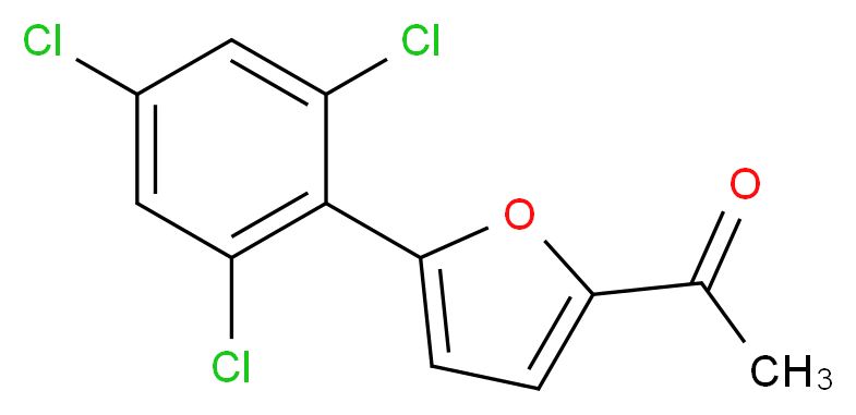 1-[5-(2,4,6-trichlorophenyl)-2-furyl]ethan-1-one_分子结构_CAS_671192-08-8)