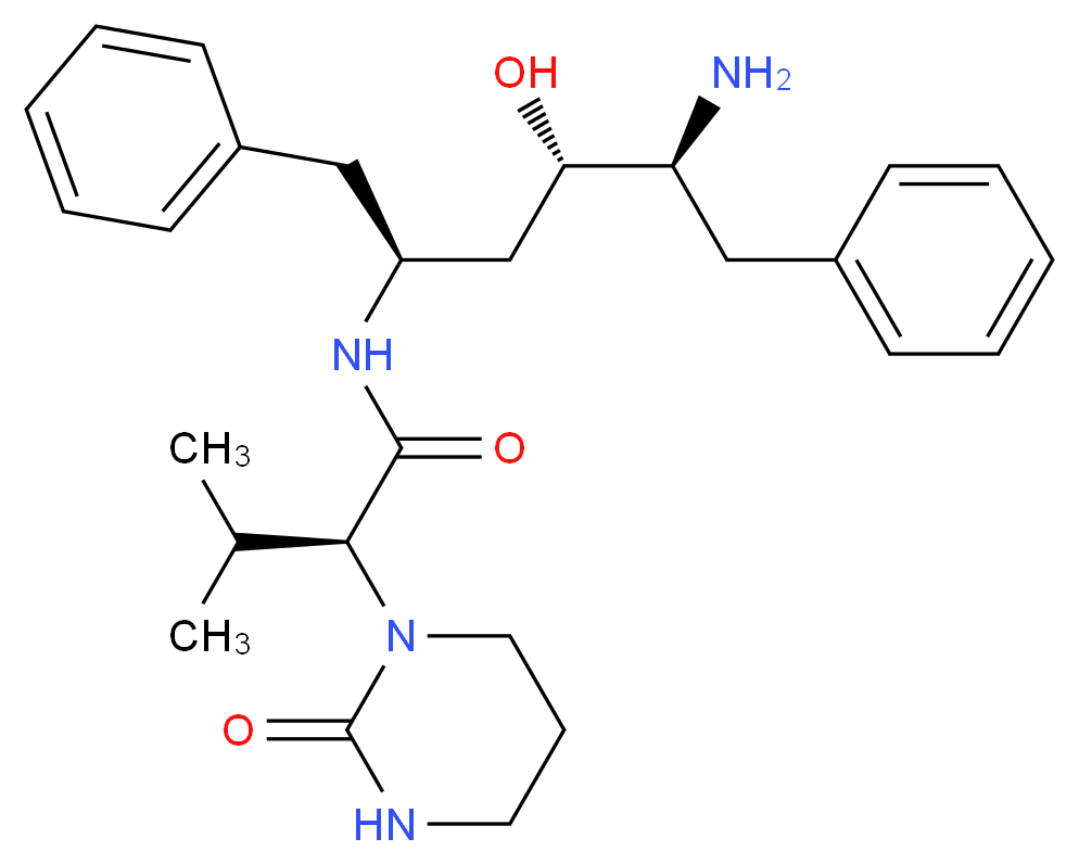 (S)-N-[(2S,4S,5S)-5-Amino-4-hydroxy-1,6-diphenylhexan-2-yl]-3-methyl-2-(2-oxotetrahydropyrimidin-1(2H)-yl)butanamide_分子结构_CAS_192726-05-9)