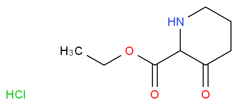 Ethyl 3-oxopiperidine-2-carboxylate hydrochloride_分子结构_CAS_1253789-62-6)