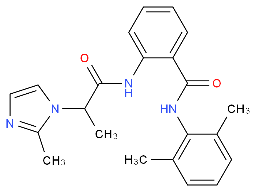 N-(2,6-dimethylphenyl)-2-{[2-(2-methyl-1H-imidazol-1-yl)propanoyl]amino}benzamide_分子结构_CAS_)