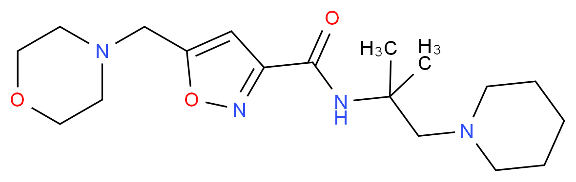 N-(1,1-dimethyl-2-piperidin-1-ylethyl)-5-(morpholin-4-ylmethyl)isoxazole-3-carboxamide_分子结构_CAS_)