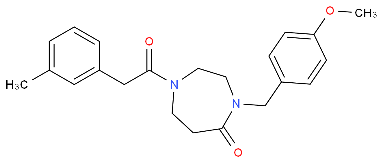 4-(4-methoxybenzyl)-1-[(3-methylphenyl)acetyl]-1,4-diazepan-5-one_分子结构_CAS_)