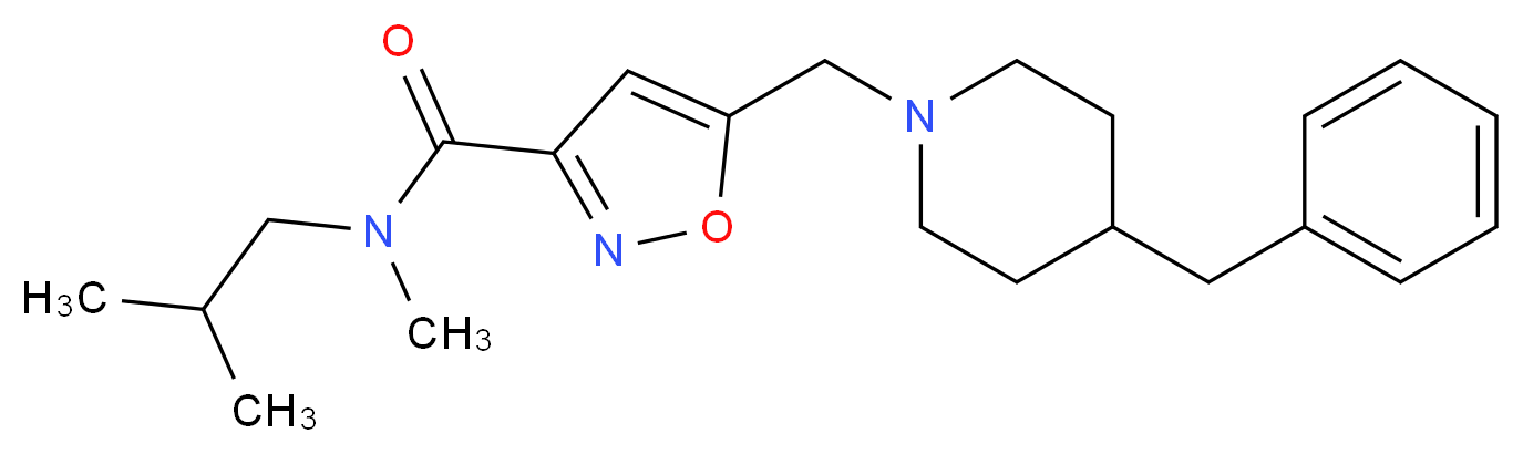 5-[(4-benzylpiperidin-1-yl)methyl]-N-isobutyl-N-methylisoxazole-3-carboxamide_分子结构_CAS_)