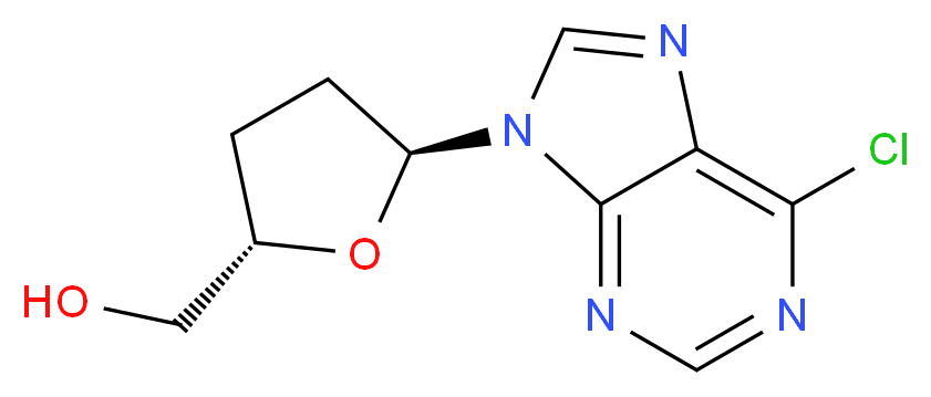 [(2S,5S)-5-(6-chloro-9H-purin-9-yl)oxolan-2-yl]methanol_分子结构_CAS_160962-89-0