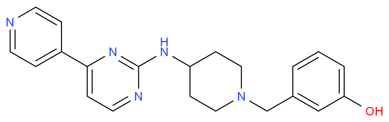 3-[(4-{[4-(4-pyridinyl)-2-pyrimidinyl]amino}-1-piperidinyl)methyl]phenol_分子结构_CAS_)