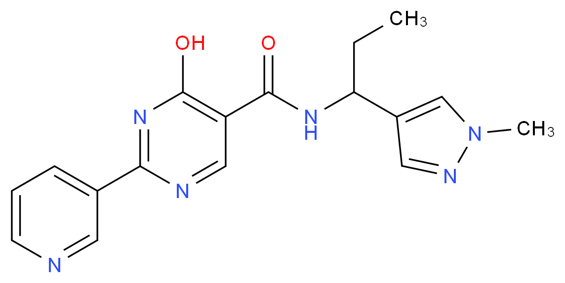 4-hydroxy-N-[1-(1-methyl-1H-pyrazol-4-yl)propyl]-2-pyridin-3-ylpyrimidine-5-carboxamide_分子结构_CAS_)