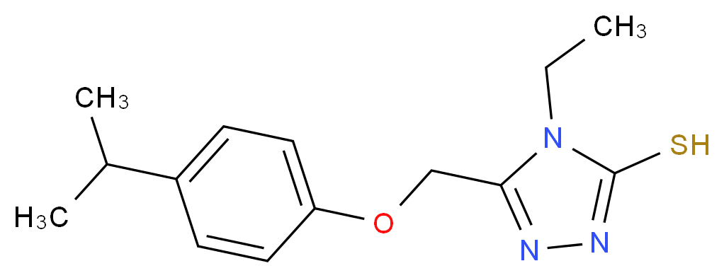 4-ethyl-5-[4-(propan-2-yl)phenoxymethyl]-4H-1,2,4-triazole-3-thiol_分子结构_CAS_667414-47-3