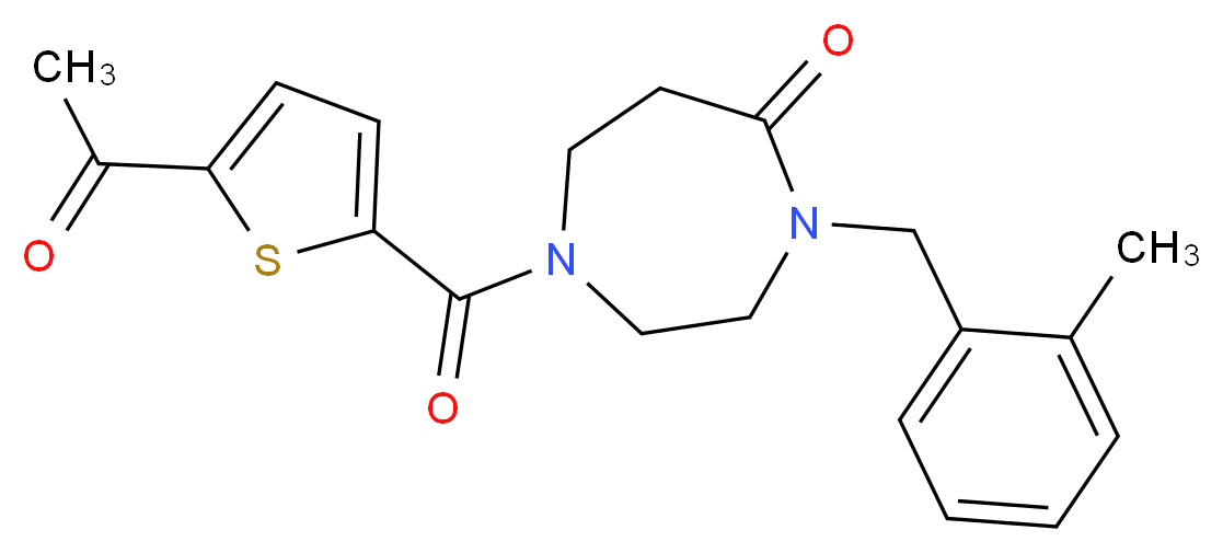 1-[(5-acetyl-2-thienyl)carbonyl]-4-(2-methylbenzyl)-1,4-diazepan-5-one_分子结构_CAS_)