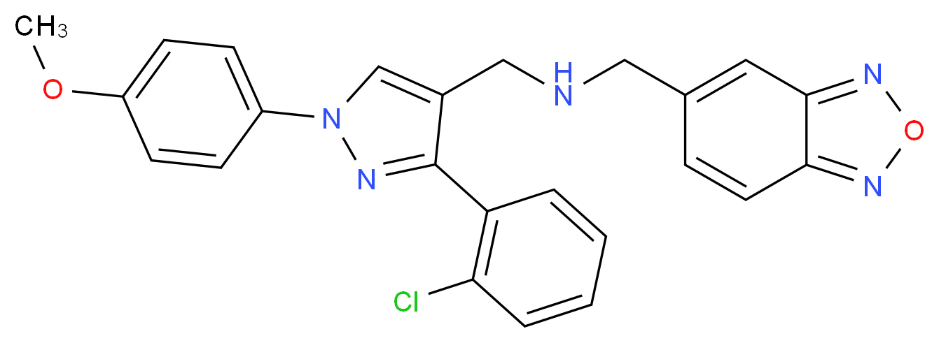 (2,1,3-benzoxadiazol-5-ylmethyl){[3-(2-chlorophenyl)-1-(4-methoxyphenyl)-1H-pyrazol-4-yl]methyl}amine_分子结构_CAS_)