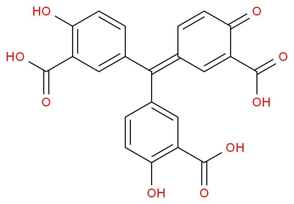 5-[(3-carboxy-4-hydroxyphenyl)(3-carboxy-4-oxocyclohexa-2,5-dien-1-ylidene)methyl]-2-hydroxybenzoic acid_分子结构_CAS_4431-00-9