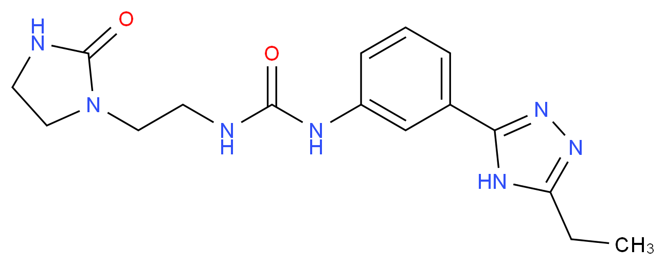 N-[3-(5-ethyl-4H-1,2,4-triazol-3-yl)phenyl]-N'-[2-(2-oxoimidazolidin-1-yl)ethyl]urea_分子结构_CAS_)