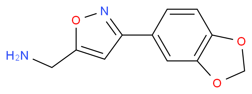 [3-(2H-1,3-benzodioxol-5-yl)-1,2-oxazol-5-yl]methanamine_分子结构_CAS_885273-58-5