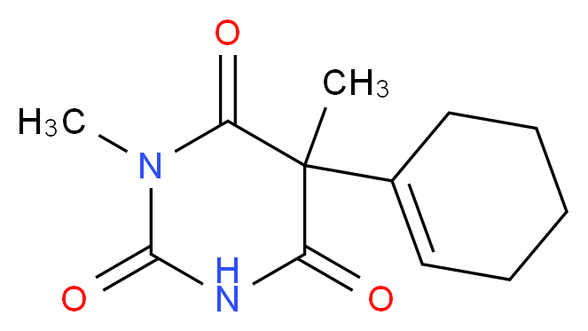 5-(cyclohex-1-en-1-yl)-1,5-dimethyl-1,3-diazinane-2,4,6-trione_分子结构_CAS_56-29-1