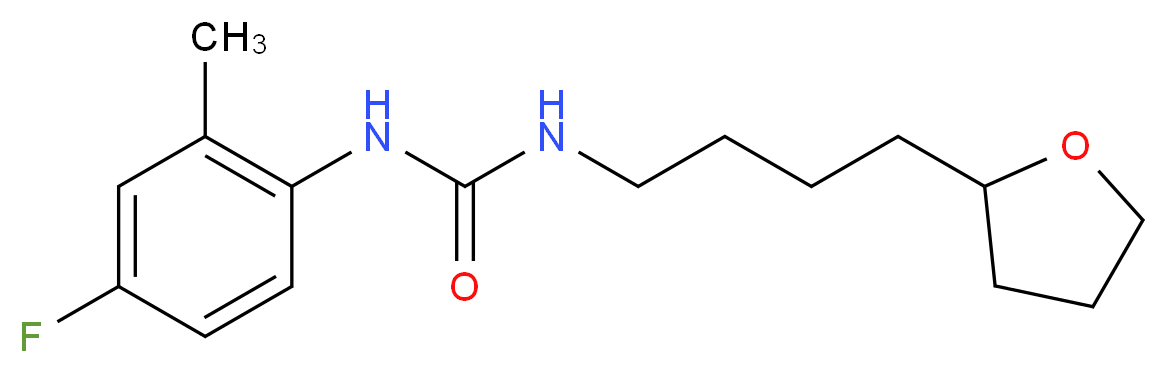 N-(4-fluoro-2-methylphenyl)-N'-[4-(tetrahydrofuran-2-yl)butyl]urea_分子结构_CAS_)