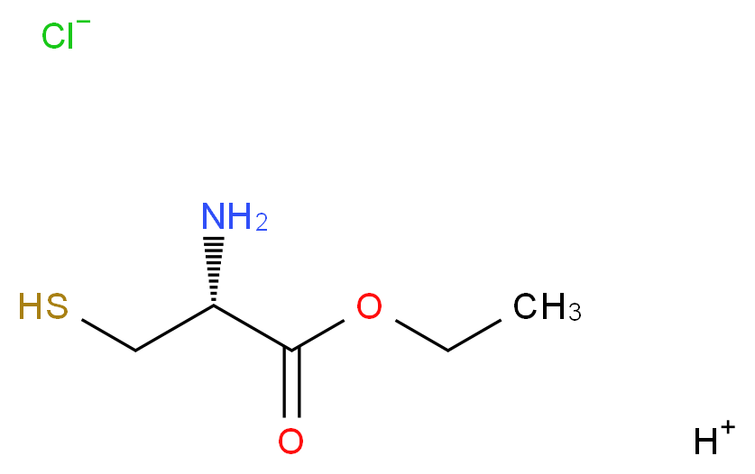 hydrogen ethyl (2R)-2-amino-3-sulfanylpropanoate chloride_分子结构_CAS_868-59-7