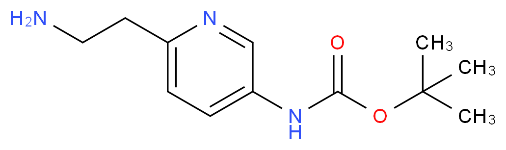 tert-butyl N-[6-(2-aminoethyl)pyridin-3-yl]carbamate_分子结构_CAS_1196156-58-7