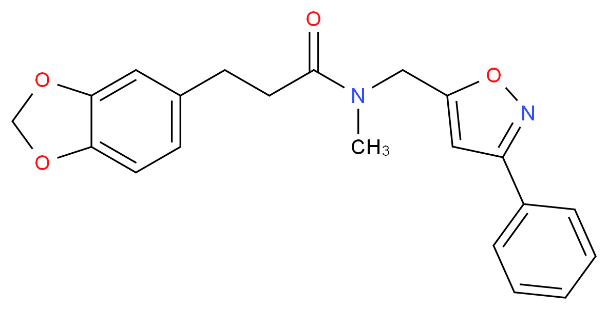3-(1,3-benzodioxol-5-yl)-N-methyl-N-[(3-phenyl-5-isoxazolyl)methyl]propanamide_分子结构_CAS_)