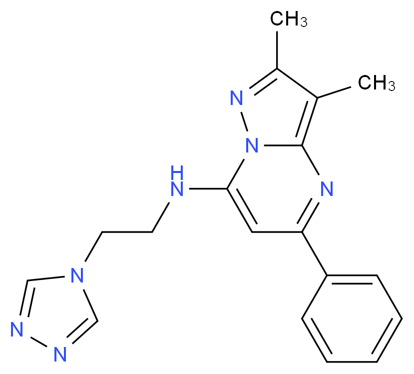 2,3-dimethyl-5-phenyl-N-[2-(4H-1,2,4-triazol-4-yl)ethyl]pyrazolo[1,5-a]pyrimidin-7-amine_分子结构_CAS_)