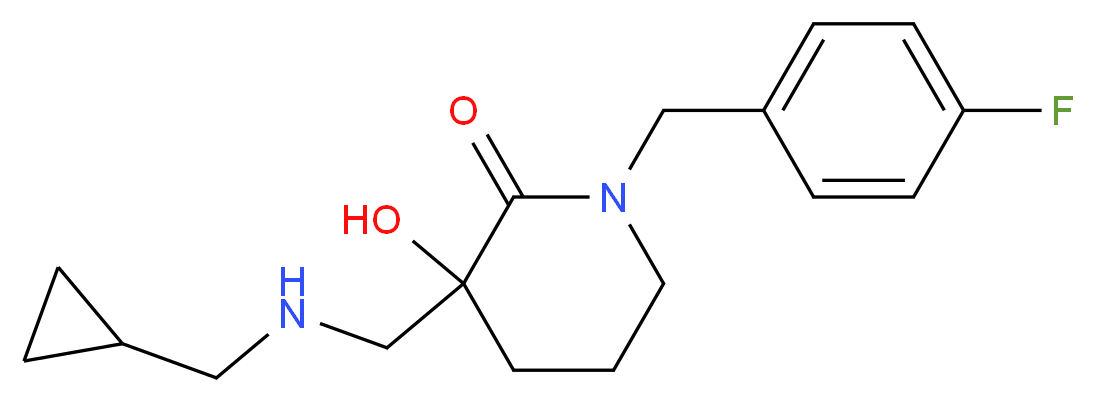 3-{[(cyclopropylmethyl)amino]methyl}-1-(4-fluorobenzyl)-3-hydroxy-2-piperidinone_分子结构_CAS_)