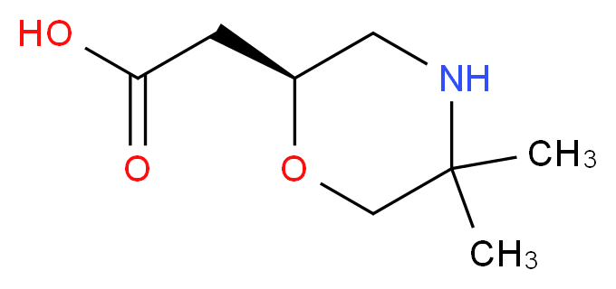 2-[(2S)-5,5-dimethylmorpholin-2-yl]acetic acid_分子结构_CAS_160415-07-6