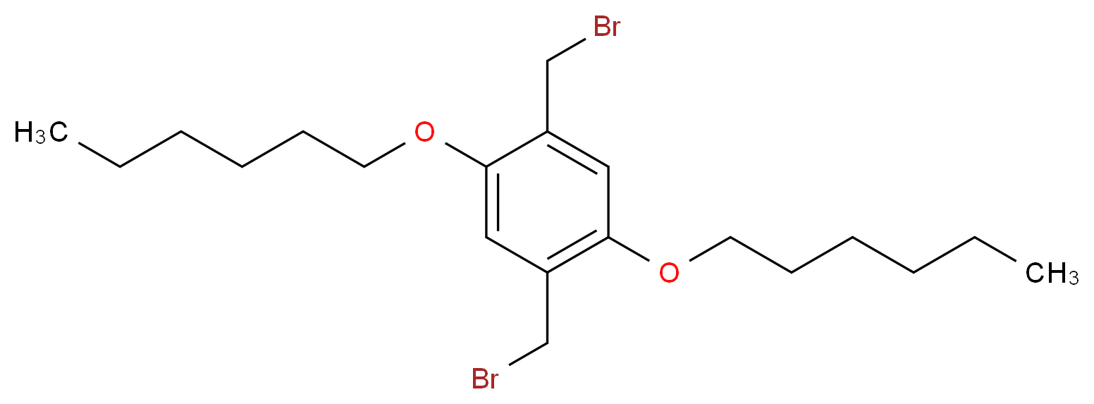 1,4-bis(bromomethyl)-2,5-bis(hexyloxy)benzene_分子结构_CAS_153282-57-6