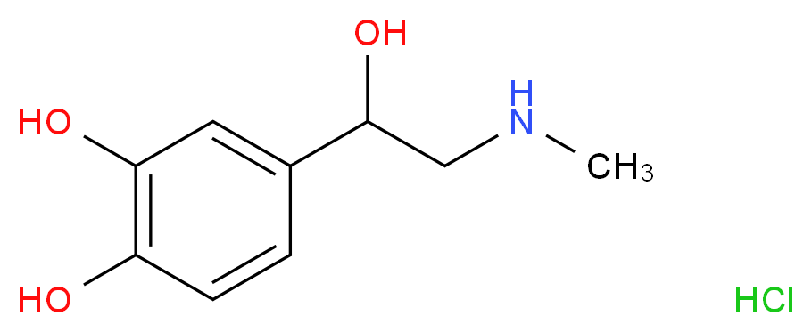 4-(1-hydroxy-2-(methylamino)ethyl)benzene-1,2-diol hydrochloride_分子结构_CAS_)