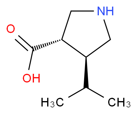 (3S,4S)-4-(propan-2-yl)pyrrolidine-3-carboxylic acid_分子结构_CAS_1049980-59-7