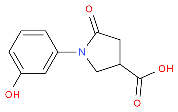 1-(3-Hydroxy-phenyl)-5-oxo-pyrrolidine-3-carboxylic acid_分子结构_CAS_91891-24-6)