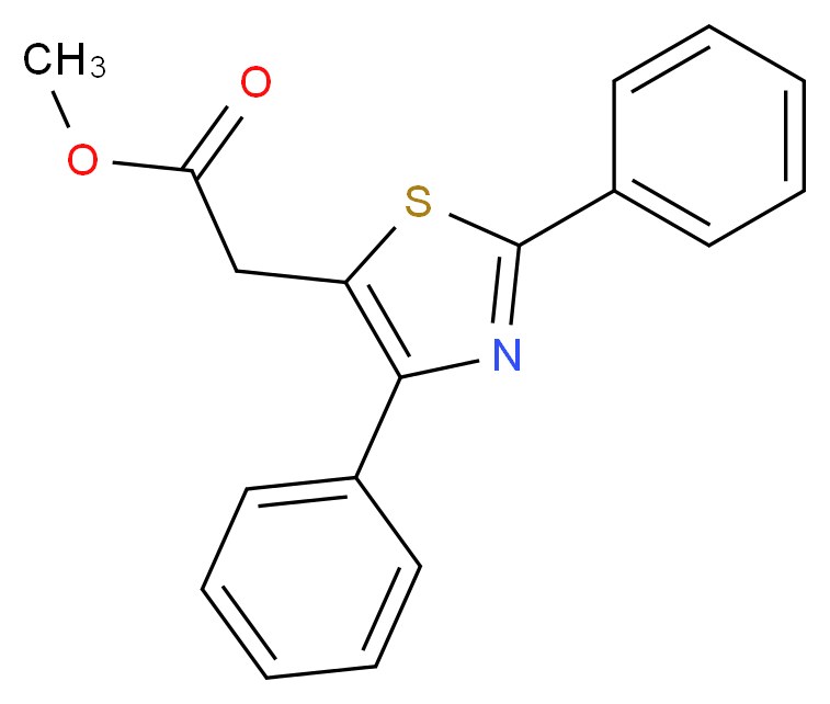 2,4-二苯基5-基 噻唑乙酸甲酯_分子结构_CAS_23821-92-3)