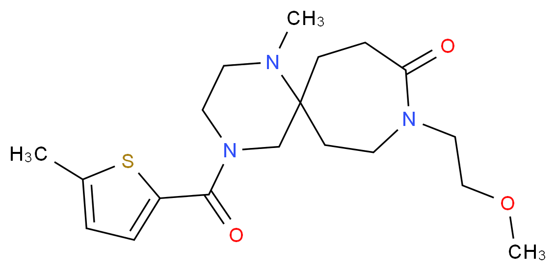9-(2-methoxyethyl)-1-methyl-4-[(5-methyl-2-thienyl)carbonyl]-1,4,9-triazaspiro[5.6]dodecan-10-one_分子结构_CAS_)