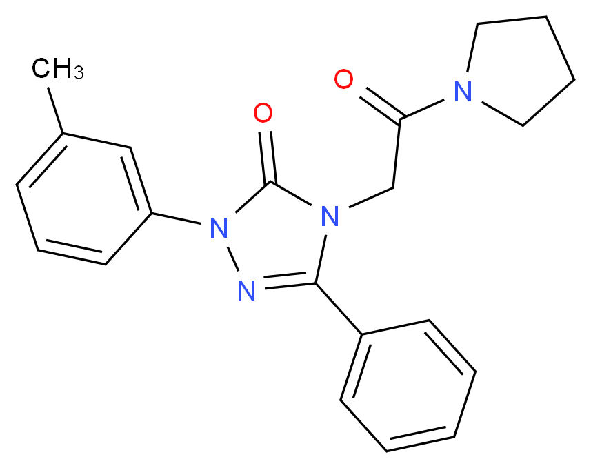 2-(3-methylphenyl)-4-[2-oxo-2-(1-pyrrolidinyl)ethyl]-5-phenyl-2,4-dihydro-3H-1,2,4-triazol-3-one_分子结构_CAS_)