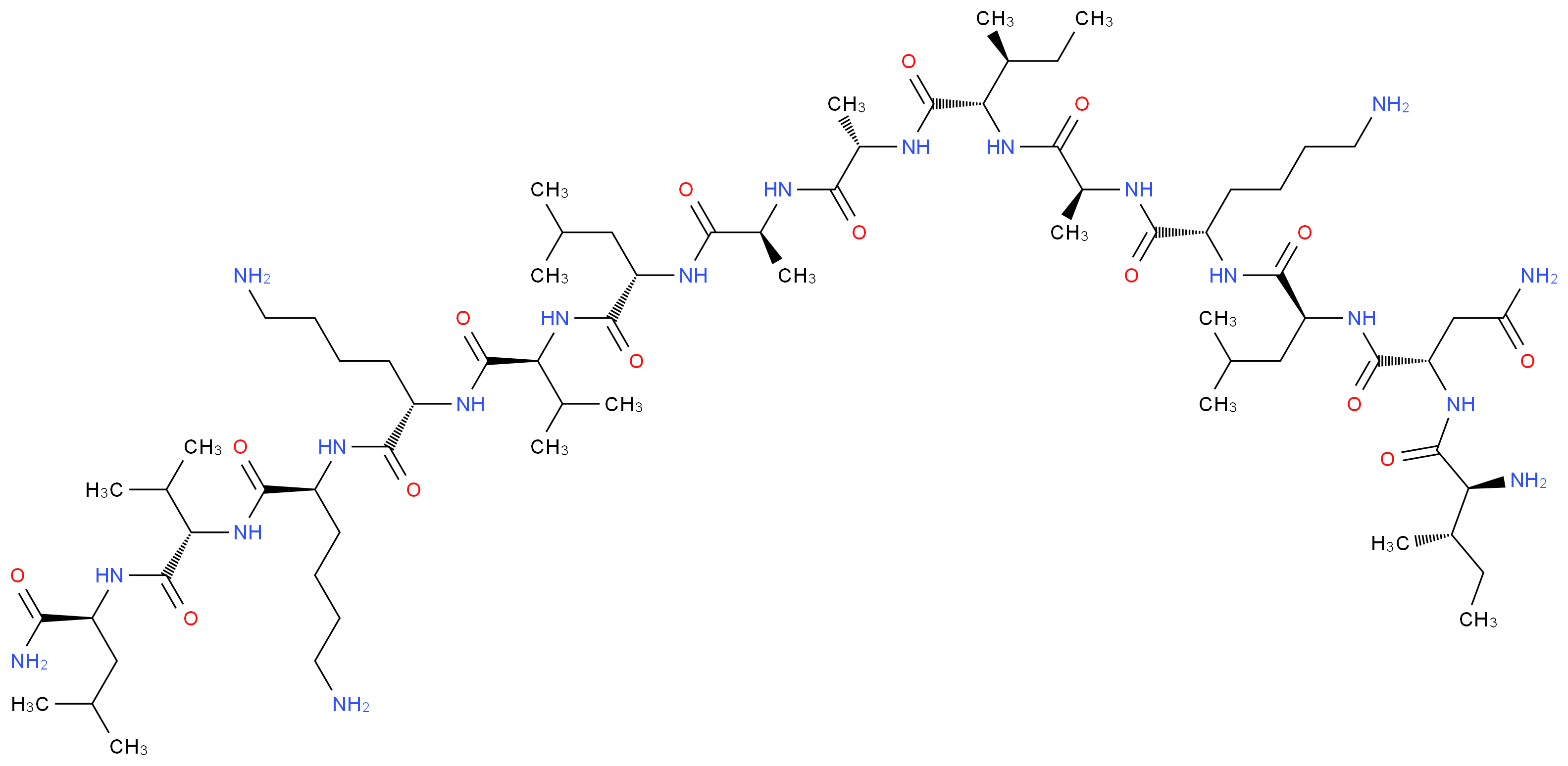 (2S)-N-[(1S)-1-{[(1S)-5-amino-1-{[(1S)-1-{[(1S,2S)-1-{[(1S)-1-{[(1S)-1-{[(1S)-1-{[(1S)-1-{[(1S)-5-amino-1-{[(1S)-5-amino-1-{[(1S)-1-{[(1S)-1-carbamoyl-3-methylbutyl]carbamoyl}-2-methylpropyl]carbamoyl}pentyl]carbamoyl}pentyl]carbamoyl}-2-methylpropyl]carbamoyl}-3-methylbutyl]carbamoyl}ethyl]carbamoyl}ethyl]carbamoyl}-2-methylbutyl]carbamoyl}ethyl]carbamoyl}pentyl]carbamoyl}-3-methylbutyl]-2-[(2S,3S)-2-amino-3-methylpentanamido]butanediamide_分子结构_CAS_80533-94-4