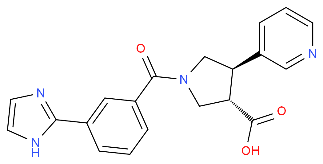 (3S*,4R*)-1-[3-(1H-imidazol-2-yl)benzoyl]-4-pyridin-3-ylpyrrolidine-3-carboxylic acid_分子结构_CAS_)