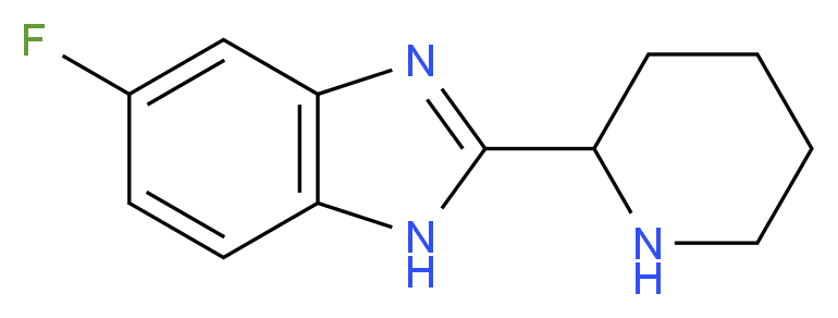 5-FLUORO-2-PIPERIDIN-2-YL-1H-BENZOIMIDAZOLE_分子结构_CAS_885275-05-8)