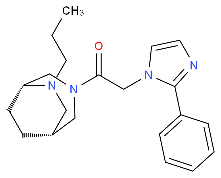 (1R*,5R*)-3-[(2-phenyl-1H-imidazol-1-yl)acetyl]-6-propyl-3,6-diazabicyclo[3.2.2]nonane_分子结构_CAS_)