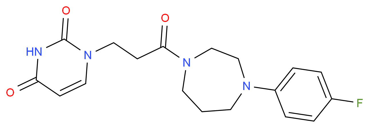 1-{3-[4-(4-fluorophenyl)-1,4-diazepan-1-yl]-3-oxopropyl}-2,4(1H,3H)-pyrimidinedione_分子结构_CAS_)