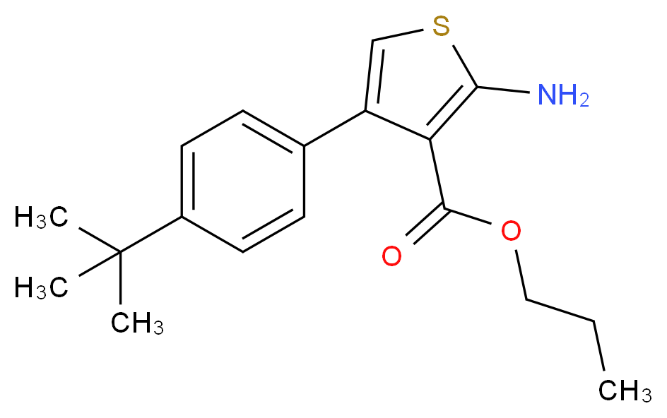 Propyl 2-amino-4-(4-tert-butylphenyl)thiophene-3-carboxylate_分子结构_CAS_)