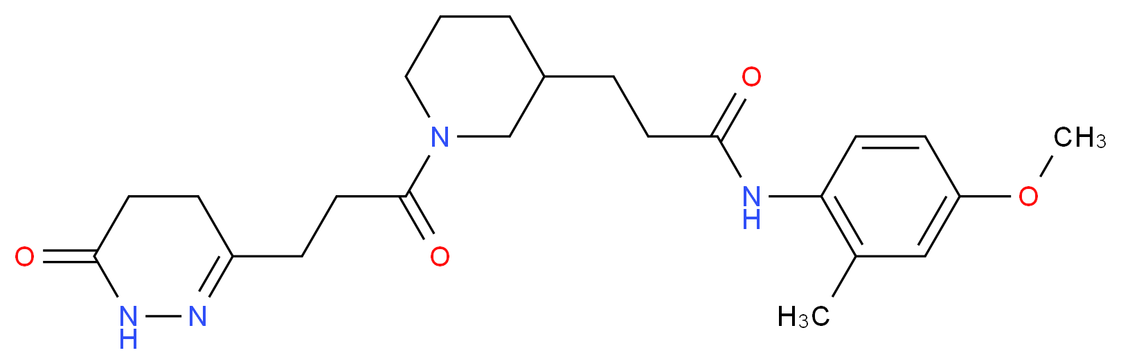 N-(4-methoxy-2-methylphenyl)-3-{1-[3-(6-oxo-1,4,5,6-tetrahydro-3-pyridazinyl)propanoyl]-3-piperidinyl}propanamide_分子结构_CAS_)
