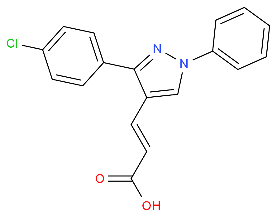 3-[3-(4-Chloro-phenyl)-1-phenyl-1H-pyrazol-4-yl]-acrylic acid_分子结构_CAS_55432-14-9)