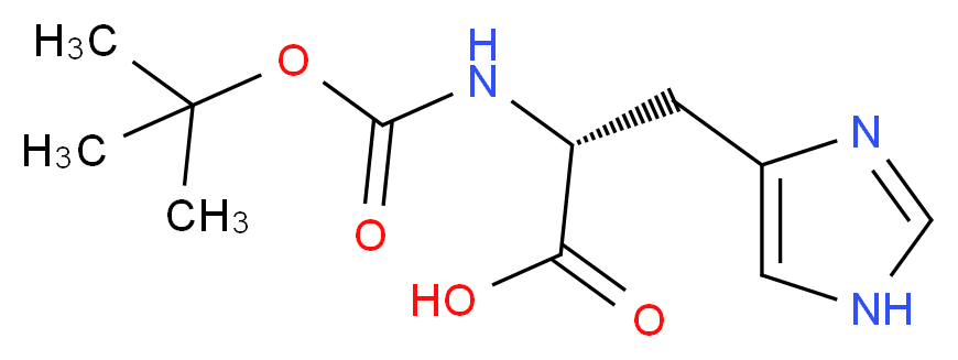 (2R)-2-{[(tert-butoxy)carbonyl]amino}-3-(1H-imidazol-4-yl)propanoic acid_分子结构_CAS_50654-94-9