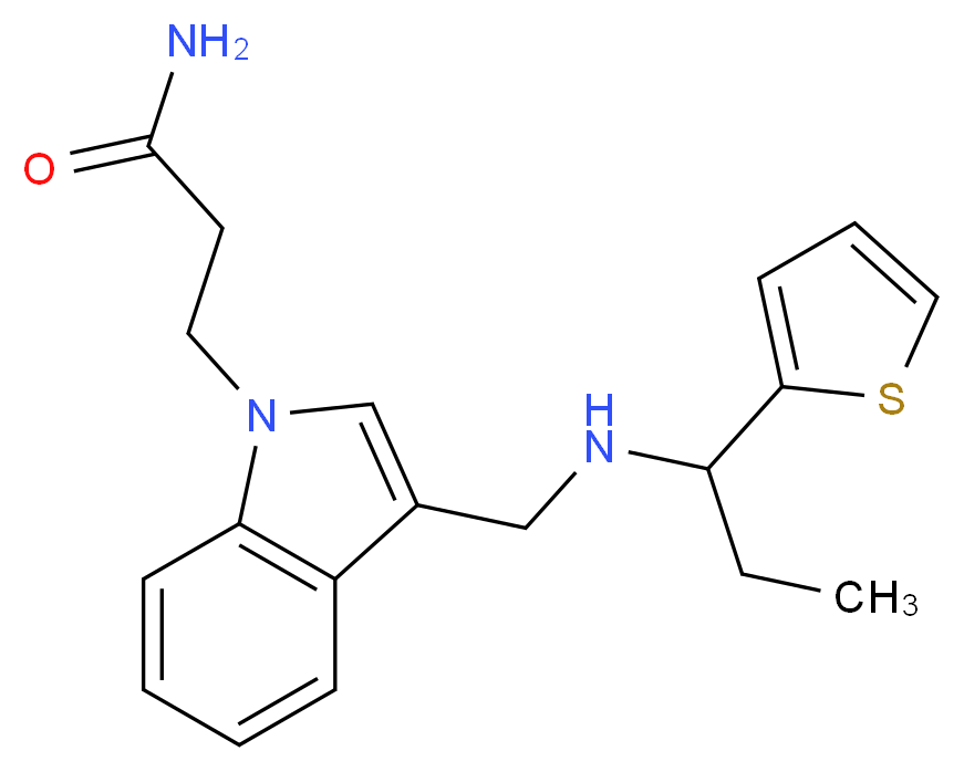 3-[3-({[1-(2-thienyl)propyl]amino}methyl)-1H-indol-1-yl]propanamide_分子结构_CAS_)