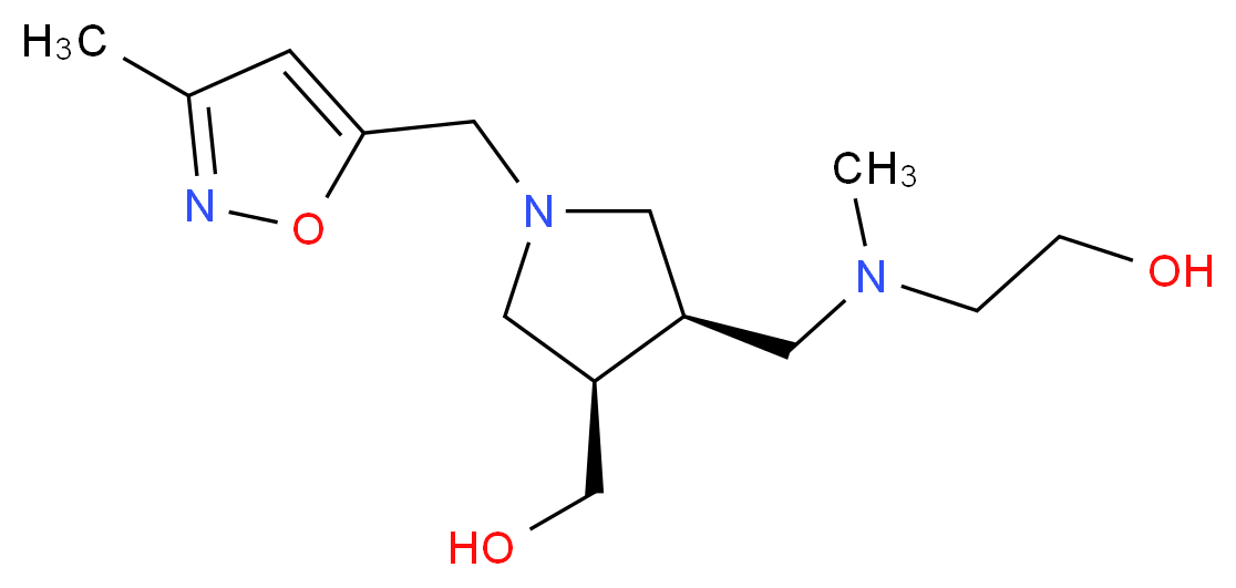 2-[({(3R*,4R*)-4-(hydroxymethyl)-1-[(3-methylisoxazol-5-yl)methyl]pyrrolidin-3-yl}methyl)(methyl)amino]ethanol_分子结构_CAS_)