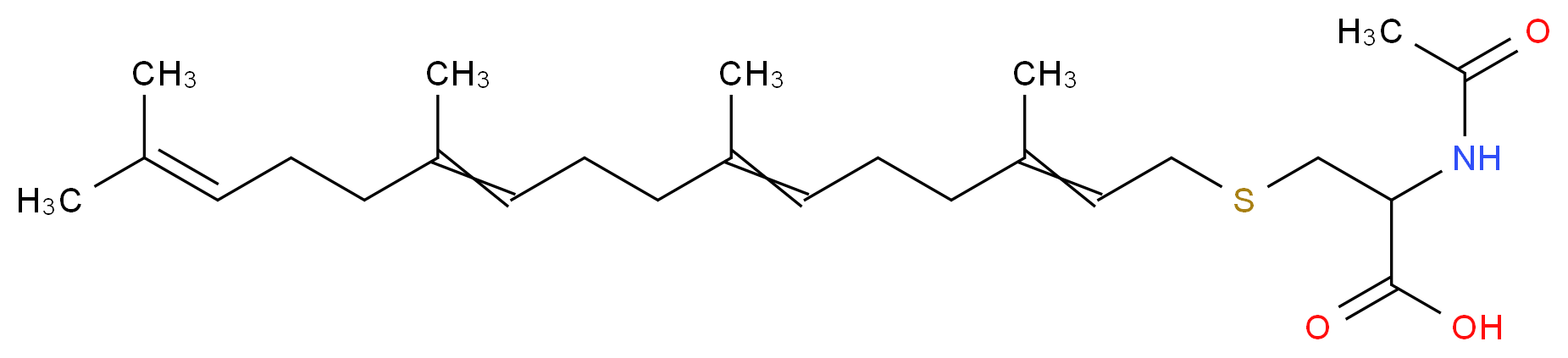 2-acetamido-3-[(3,7,11,15-tetramethylhexadeca-2,6,10,14-tetraen-1-yl)sulfanyl]propanoic acid_分子结构_CAS_139332-94-8