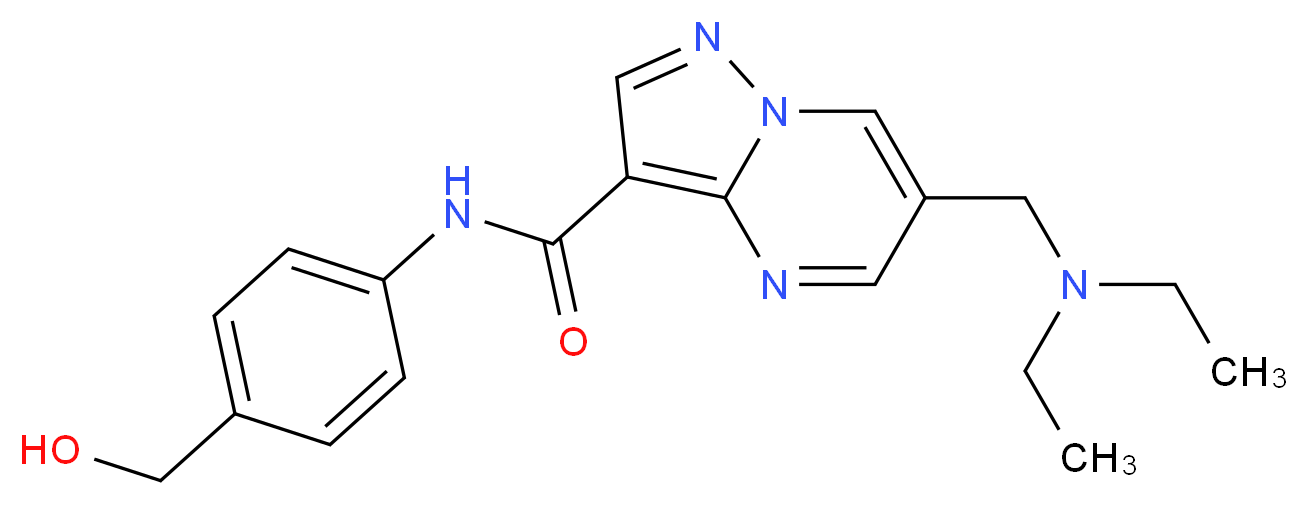 6-[(diethylamino)methyl]-N-[4-(hydroxymethyl)phenyl]pyrazolo[1,5-a]pyrimidine-3-carboxamide_分子结构_CAS_)