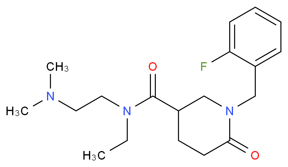 N-[2-(dimethylamino)ethyl]-N-ethyl-1-(2-fluorobenzyl)-6-oxo-3-piperidinecarboxamide_分子结构_CAS_)