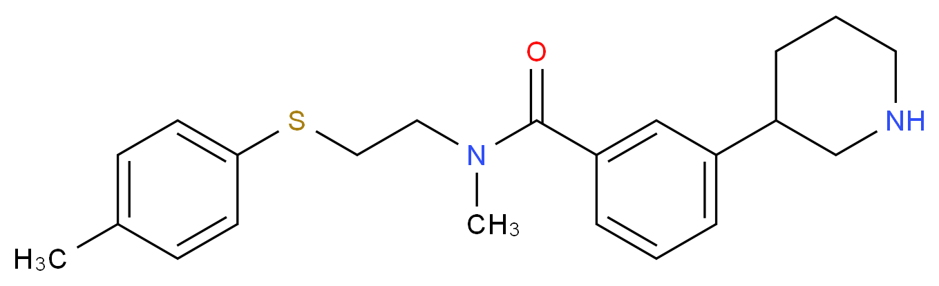 N-methyl-N-{2-[(4-methylphenyl)thio]ethyl}-3-piperidin-3-ylbenzamide_分子结构_CAS_)