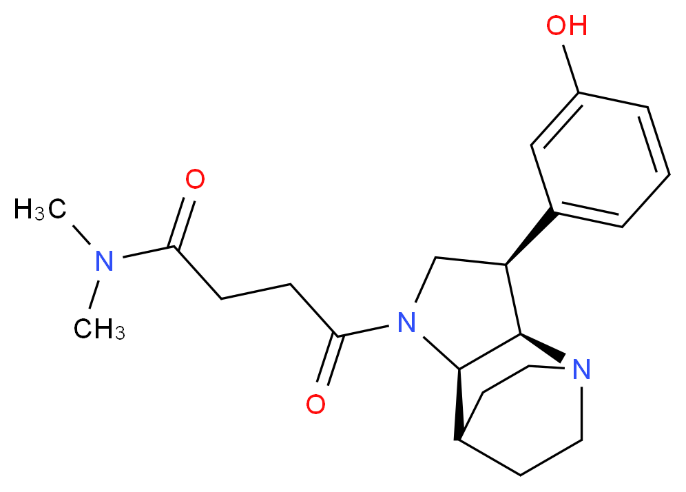 4-[(3R*,3aR*,7aR*)-3-(3-hydroxyphenyl)hexahydro-4,7-ethanopyrrolo[3,2-b]pyridin-1(2H)-yl]-N,N-dimethyl-4-oxobutanamide_分子结构_CAS_)